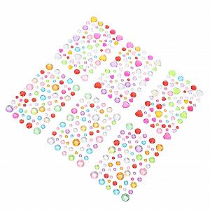 Наклейки Стразы WOONEKY Сердце для лица 12 листов, для детей, блестки для ногтей, драгоценные камни для ногтей, аксессуары для волос, Хэллоуин, вечеринка, лицо, камни для глаз - Фото 1