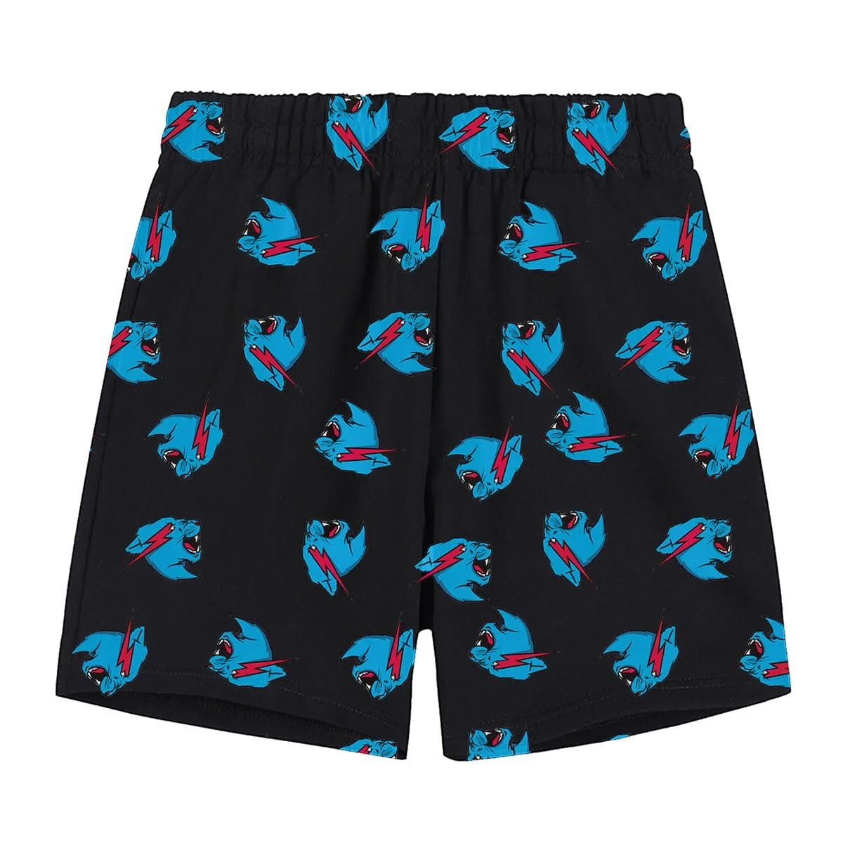 Комплект піжамний MrBeast Футболка та шорти Чорний з синім принтом пантери, фото №3