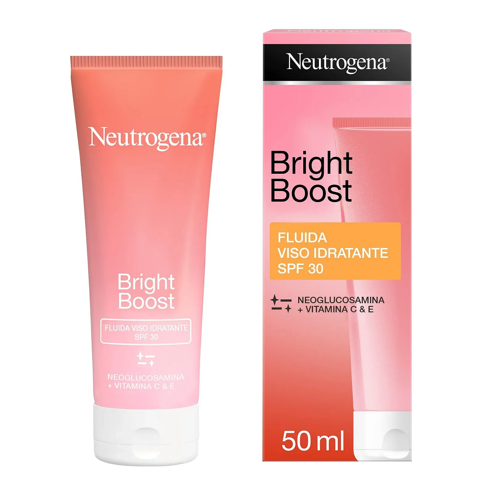Зволожуючий флюїд для обличчя Neutrogena Bright Boost SPF 30 з неоглюкозаміном 50 мл, фото №1 Зволожуючий флюїд для обличчя Neutrogena Bright Boost SPF 30 з неоглюкозаміном 50 мл, фото №1