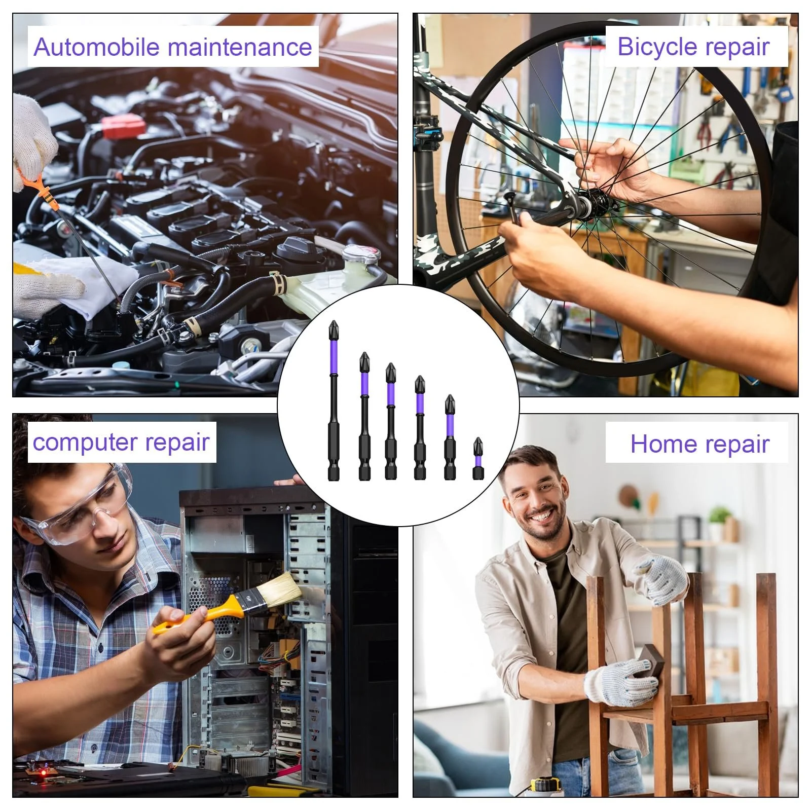 Набір магнітних викруток 6 шт D1, фото №7