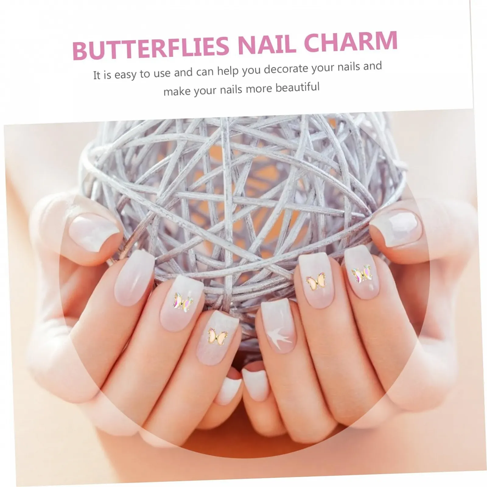 Шармы Healvian 3D для ногтей в виде бабочек, 2 набора, 12 штук, фото №4