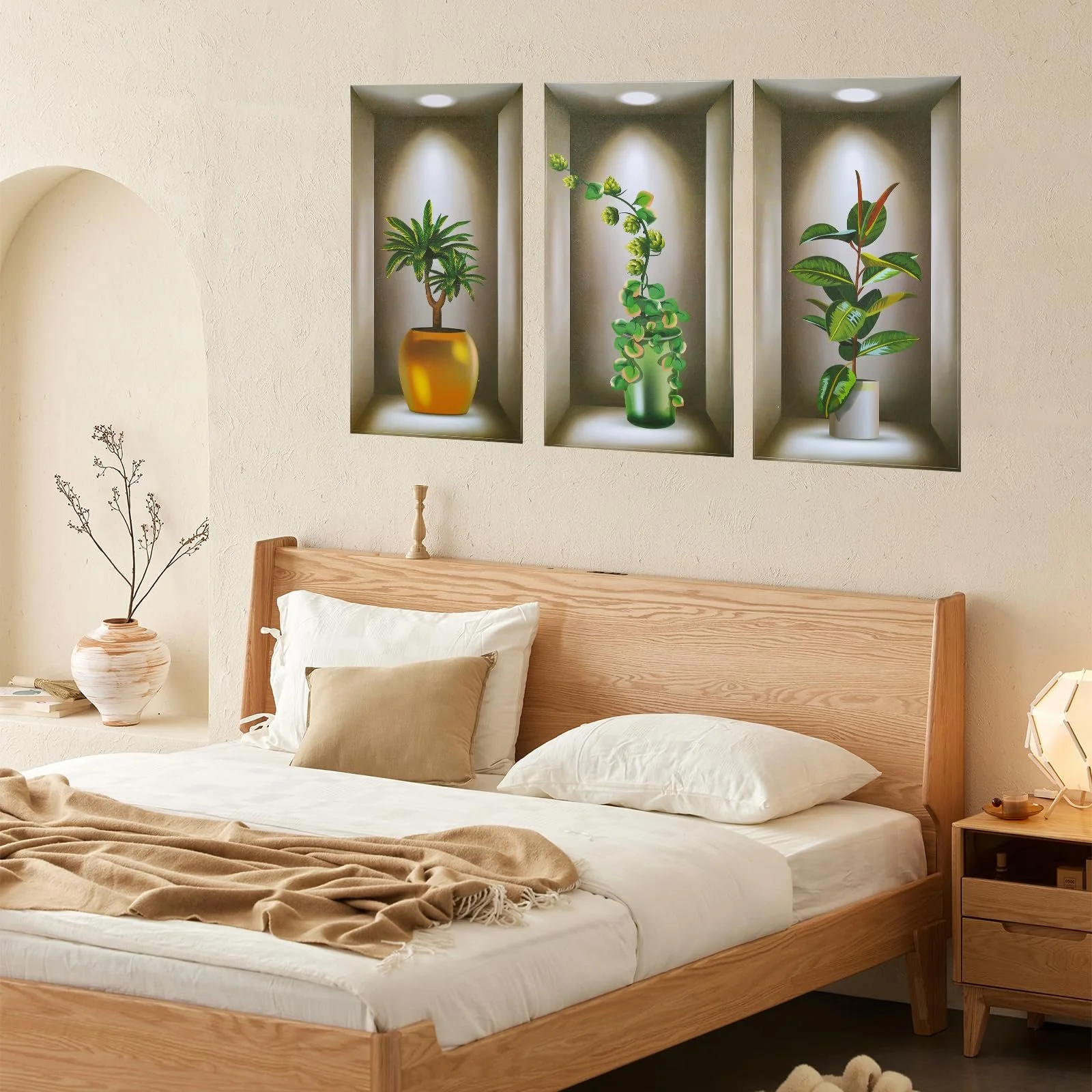 Набір наклейок на стіну 3D Green Plant PVC Бонсай у горщиках 6 шт. зі шпателем, фото №6 Набір наклейок на стіну 3D Green Plant PVC Бонсай у горщиках 6 шт. зі шпателем, фото №6