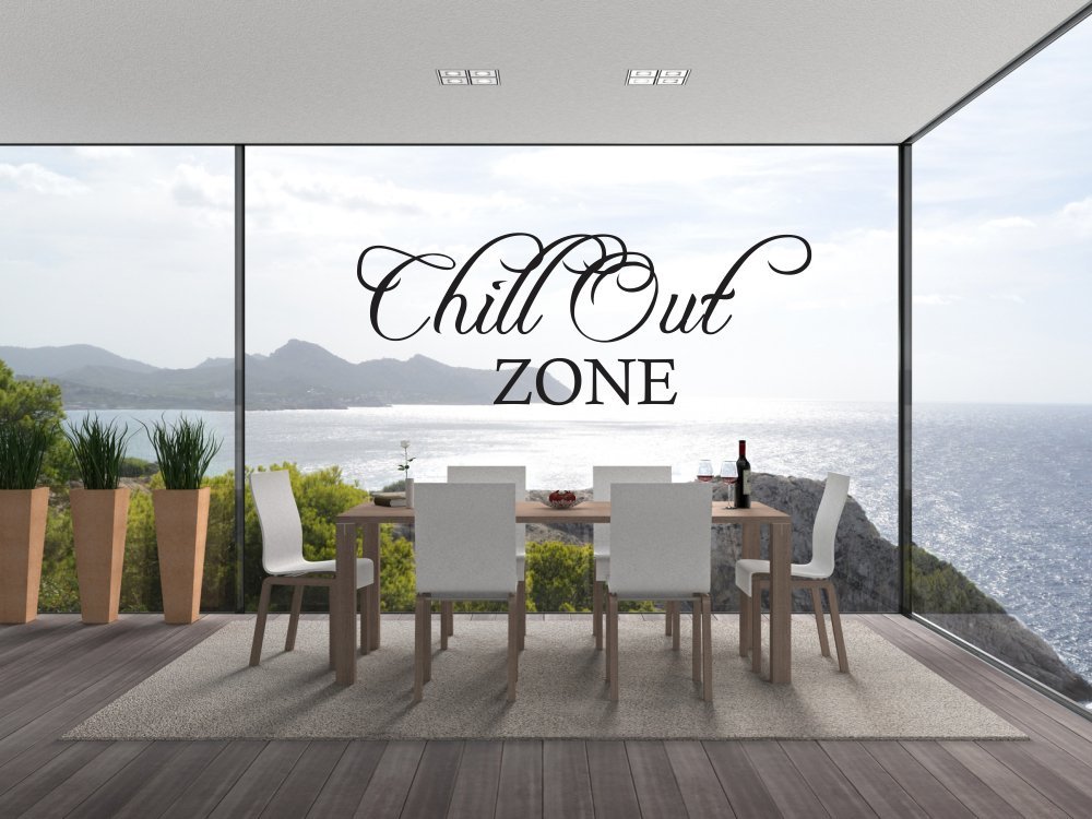Наклейка на стіну INDIGOS UG Chill Out Zone 120 x 45 см Black, фото №2 Наклейка на стіну INDIGOS UG Chill Out Zone 120 x 45 см Black, фото №2