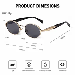 Сонцезахисні окуляри Жіночі Овальні Вінтажні Ретро ADEWU UV400 Захист Металева оправа synthetic.ua - Фото 1