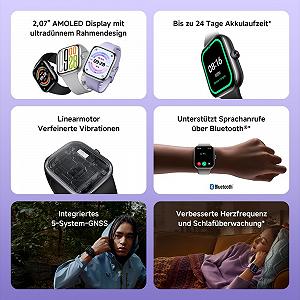 Смарт-годинник Xiaomi Redmi Watch 5, 2.07" AMOLED, 60 Гц, 150+ спортивних режимів, 5ATM, GNSS, датчик серцевого ритму та SPO₂, Bluetooth-дзвінки, алюмінієва рамка, обертова коронка, лавандовий synthetic.ua - Фото 1
