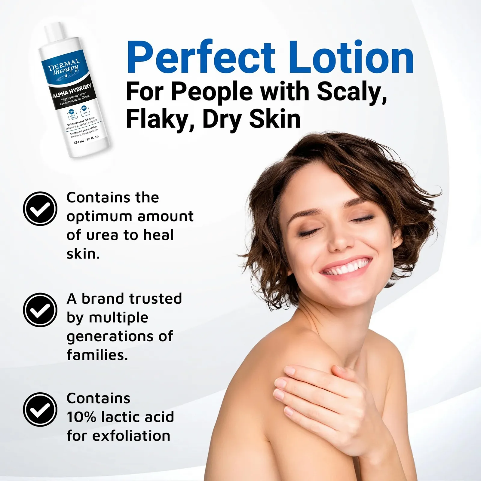 Лосьйон Dermal Therapy Alpha Hydroxy High Potency - Зволожуючий та відлущуючий засіб для сухої шкіри 10% сечовини, фото №9