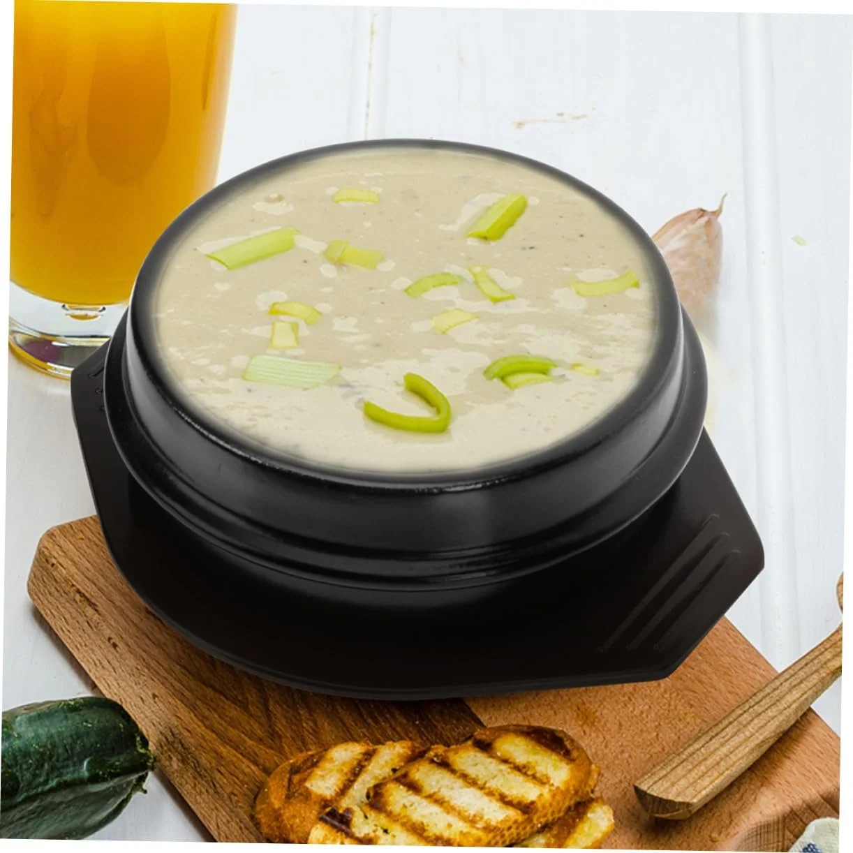 Кастрюля керамическая с двумя ручками и подставкой, фото №3