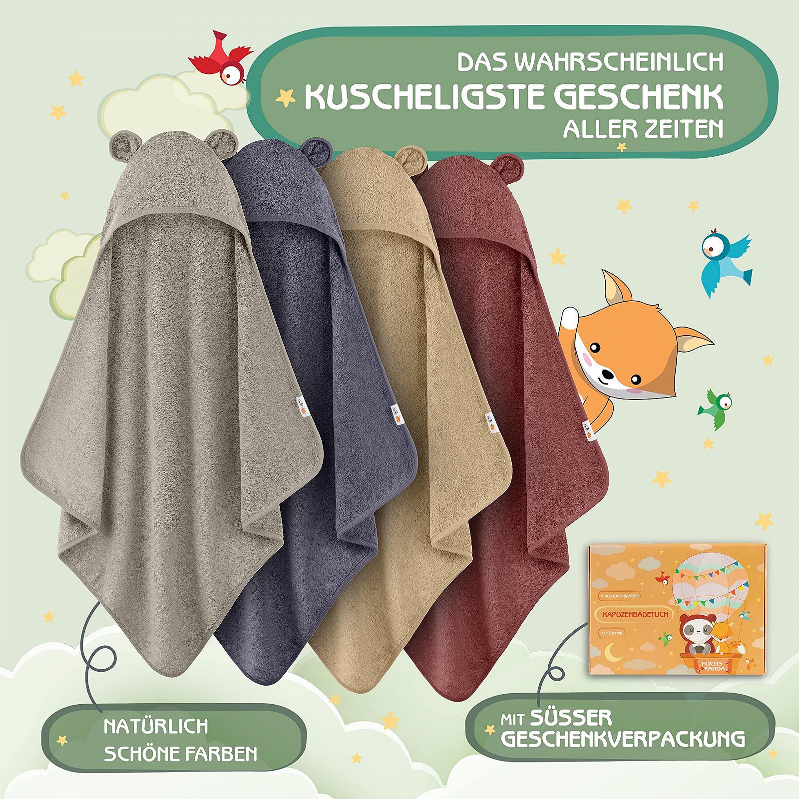 Рушник з капюшоном ® Baby Extra Thick, Warm & Soft 75 x 75 см, бамбук 100%, м'ятно-зелений, фото №5