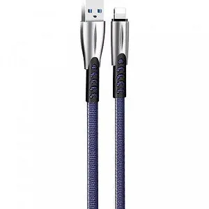 Дата кабель USB 2.0 AM to Lightning 1.0m zinc alloy blue ColorWay (CW-CBUL010-BL) - Фото 1