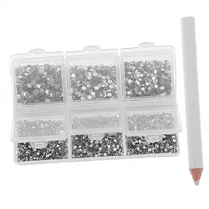 Набор страз для ногтей с плоской задней стенкой для украшения ногтей Круглый набор страз с ручкой для подъема для DIY украшения ногтей - Фото 1