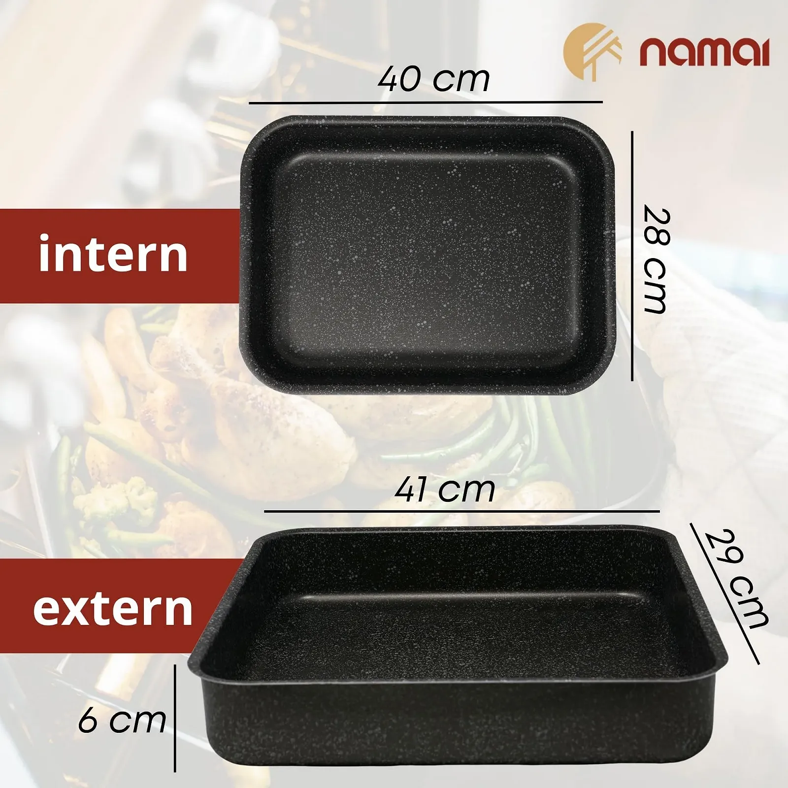 Форма для запікання NAMAI 40 см x 28 см Алюмінієва, фото №3