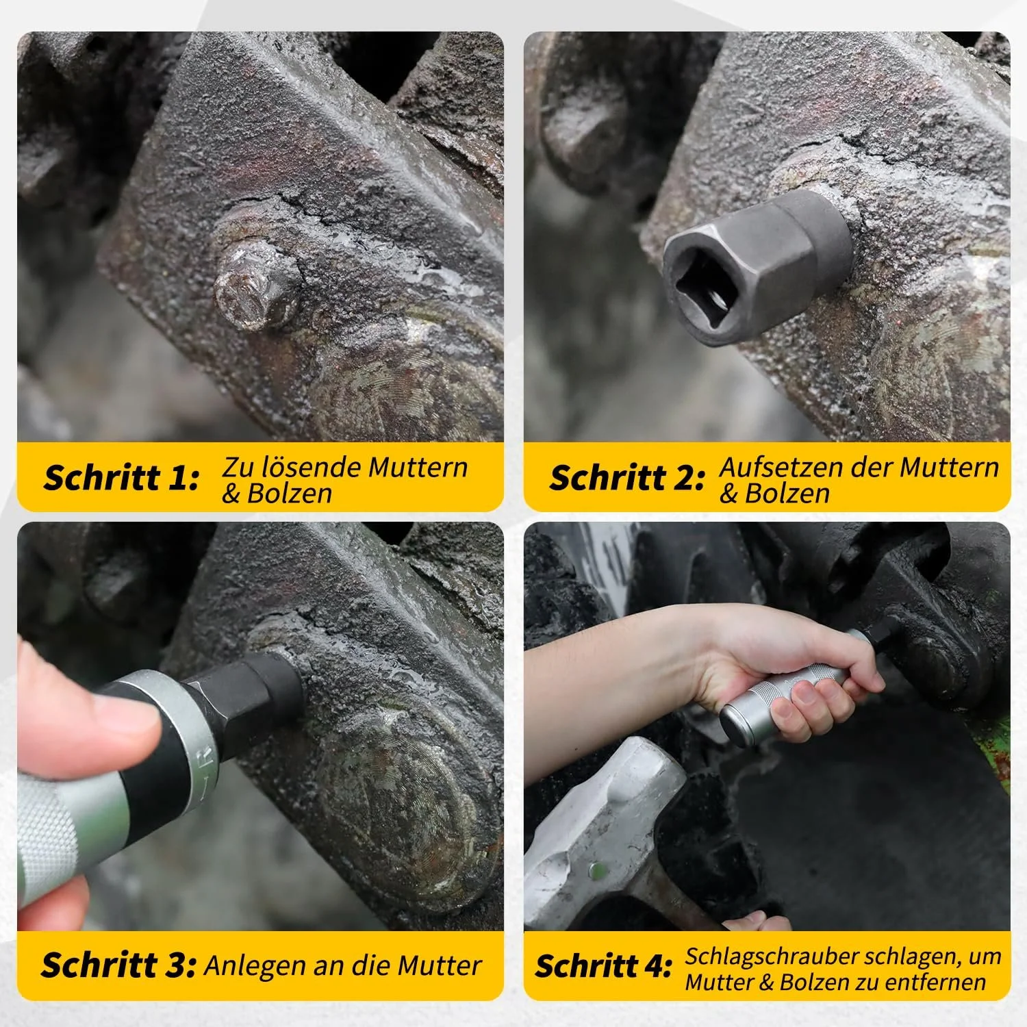 Набір ударних викруток з екстракторами AKM 3/8" 21 одиниця S2 сталь, фото №6