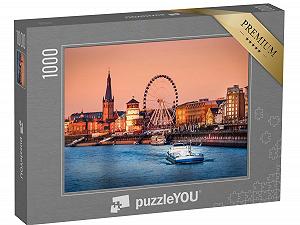 Пазл puzzleYOU Puzzle Collection Düsseldorf Вечерний вид на Рейн и старый город Дюссельдорфа, Германия 1000 деталей - Фото 1
