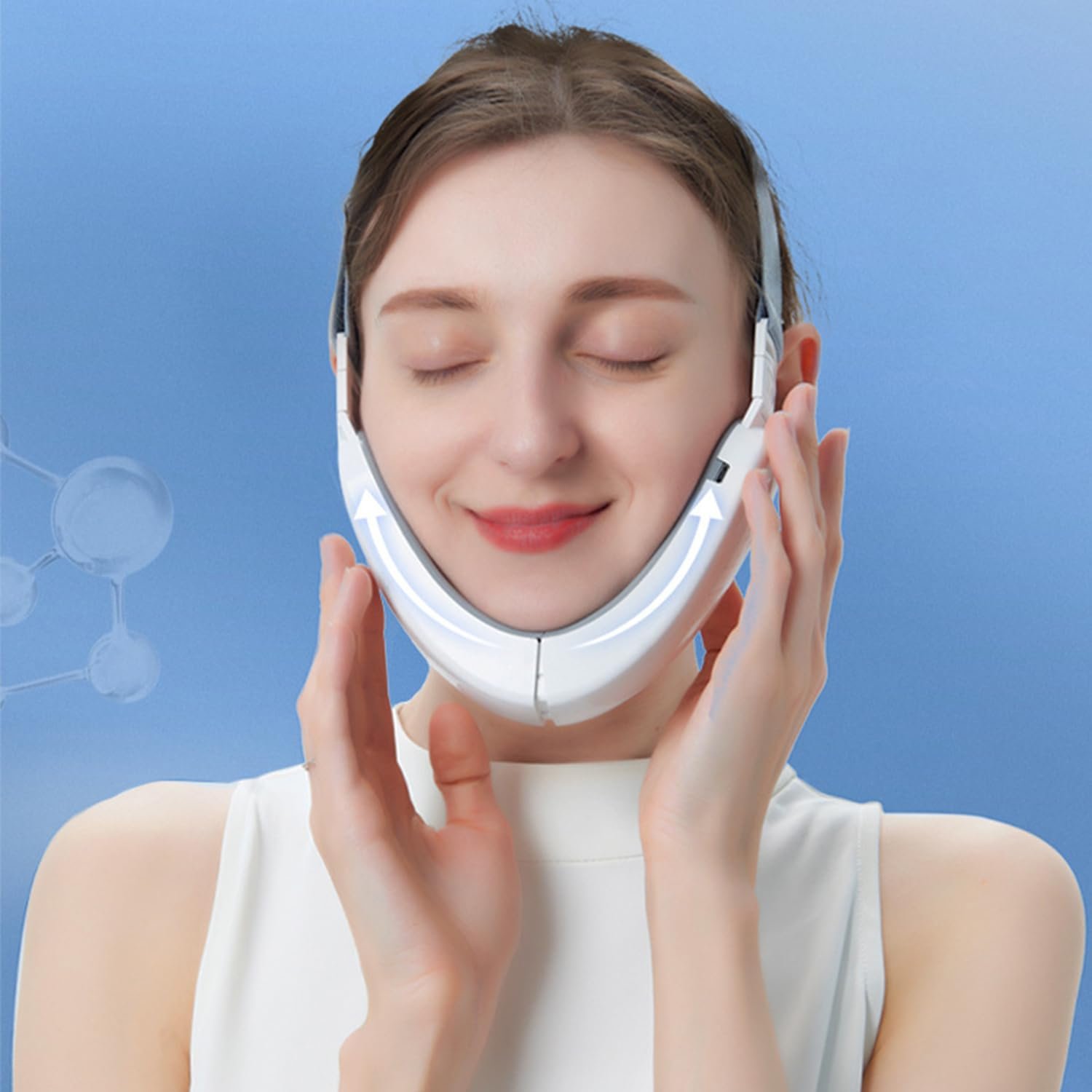 Прилад для V-подібної форми обличчя Forhome Beauty Meter, масажер для обличчя EMS, тренажер для щелепи, електричний, з 6 режимами та 12 рівнями інтенсивності, фото №6