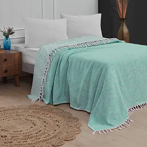 Покривало Mixibaby Mandala, Двосторонній плед, Плед для дивану, Плед для кушетки, 200 x 230 см, М'ятний synthetic.ua - Фото 1