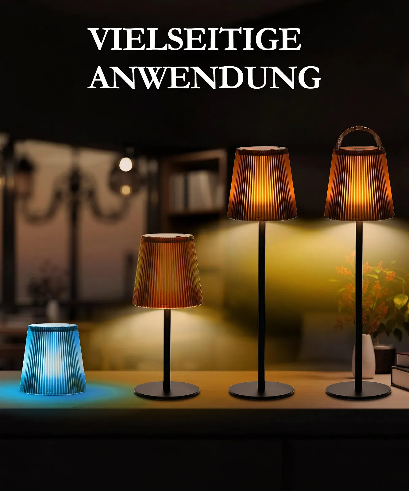 Настільна лампа бездротова акумуляторна з регулюванням яскравості LED IP54 водонепроникна сенсорна 3 колірні режими коричневий, фото №2