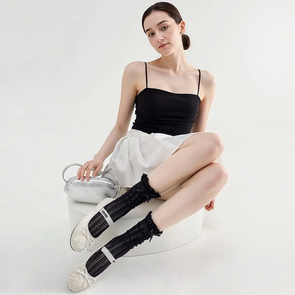 2 пари жіночих костюмних панчіх з бантами та мереживом, фото №7 2 пари жіночих костюмних панчіх з бантами та мереживом, фото №7