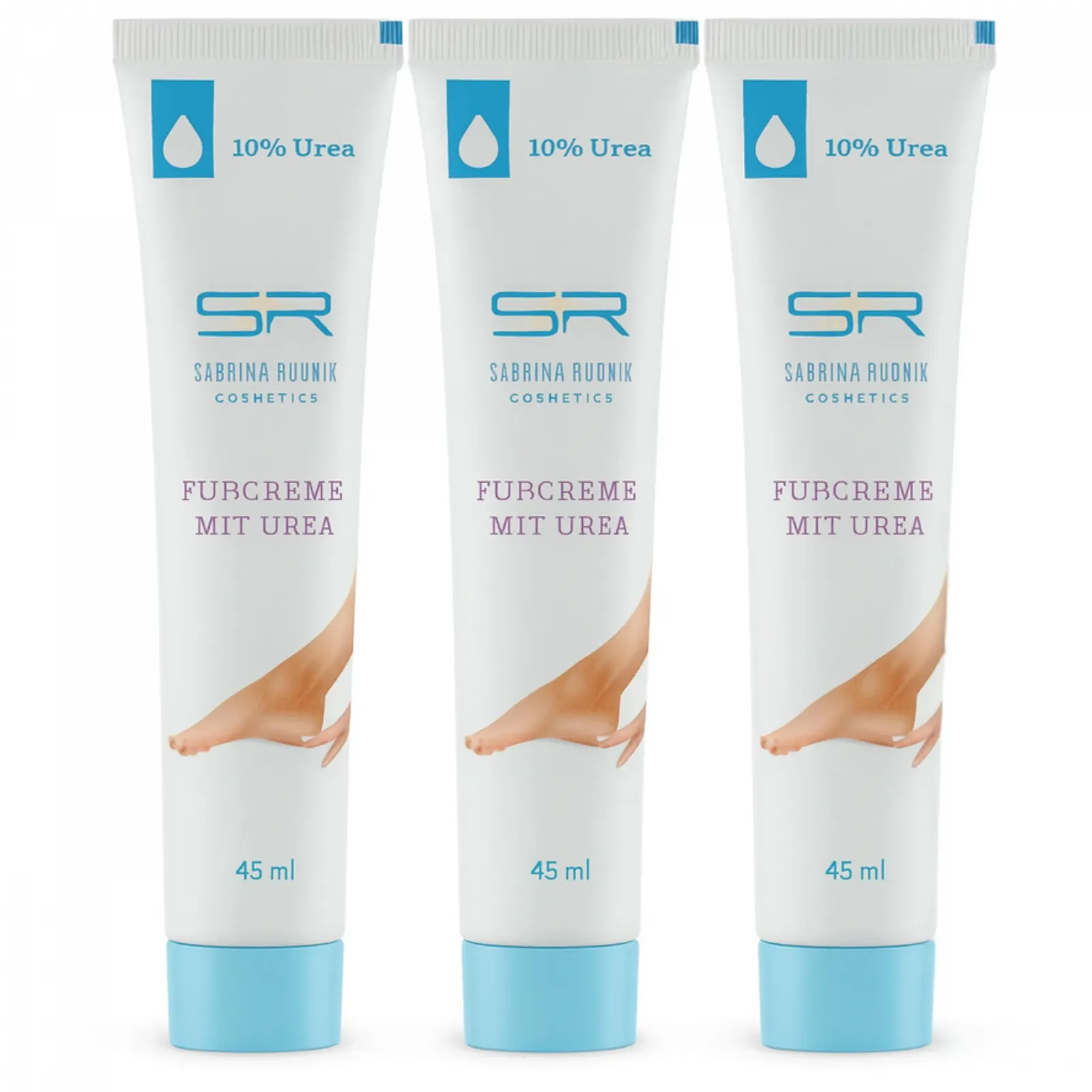 Крем для ног Sabrina Rudnik 3 x 45 мл с мочевиной + блокнот varivendo, фото №1