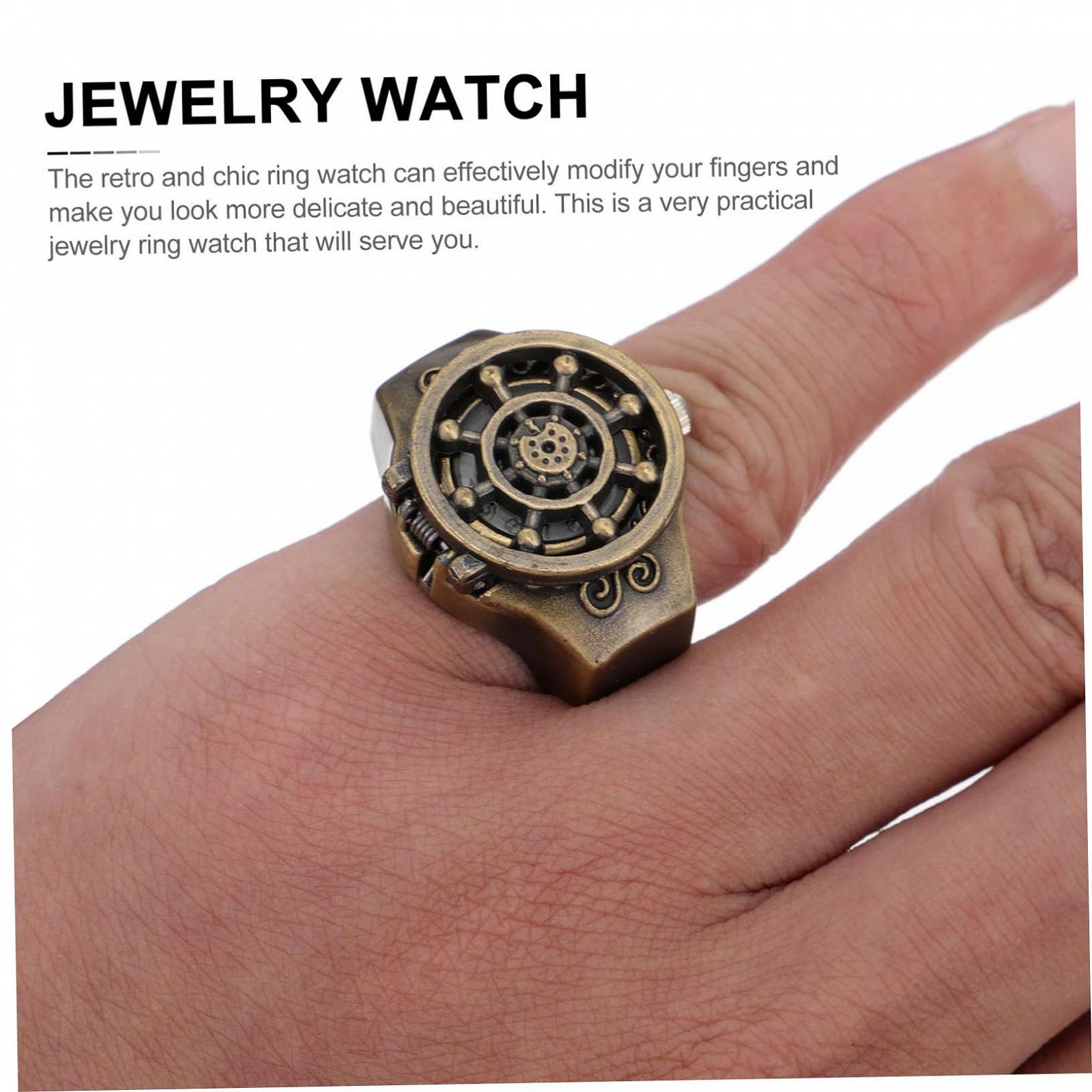 Кольцо-часы PartyKindom Декоративное судно Кольцо-часы для женщин и мужчин Легкий материал из цинкового сплава Практичный и для повседневного использования, фото №5