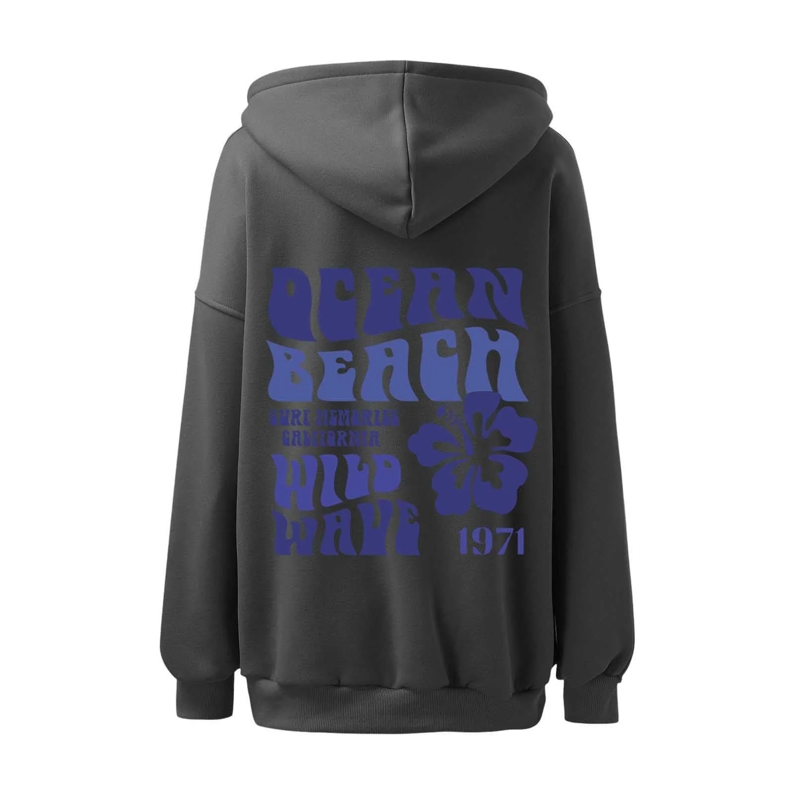 Худи Женское Oversize С Принтом на Спине Свободная Футболка Топ Худи Хип-Хоп Худи с Буквенным Принтом Пуловер для Девочек-Подростков Зимняя Толстовка с Длинными Рукавами с Капюшоном со Шнурком и Карманами, фото №5