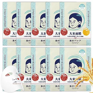 Маска для лица Рисовая, 10 шт, корейские рисовые экстракты, увлажняющая, для увлажнения, очищения и осветления - Фото 1