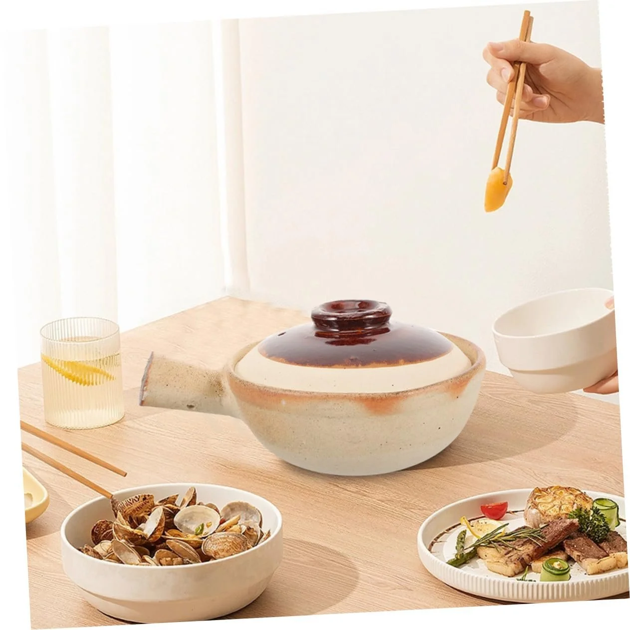 Ківш VALICLUD керамічний з кришкою для супу та тушкування, фото №5