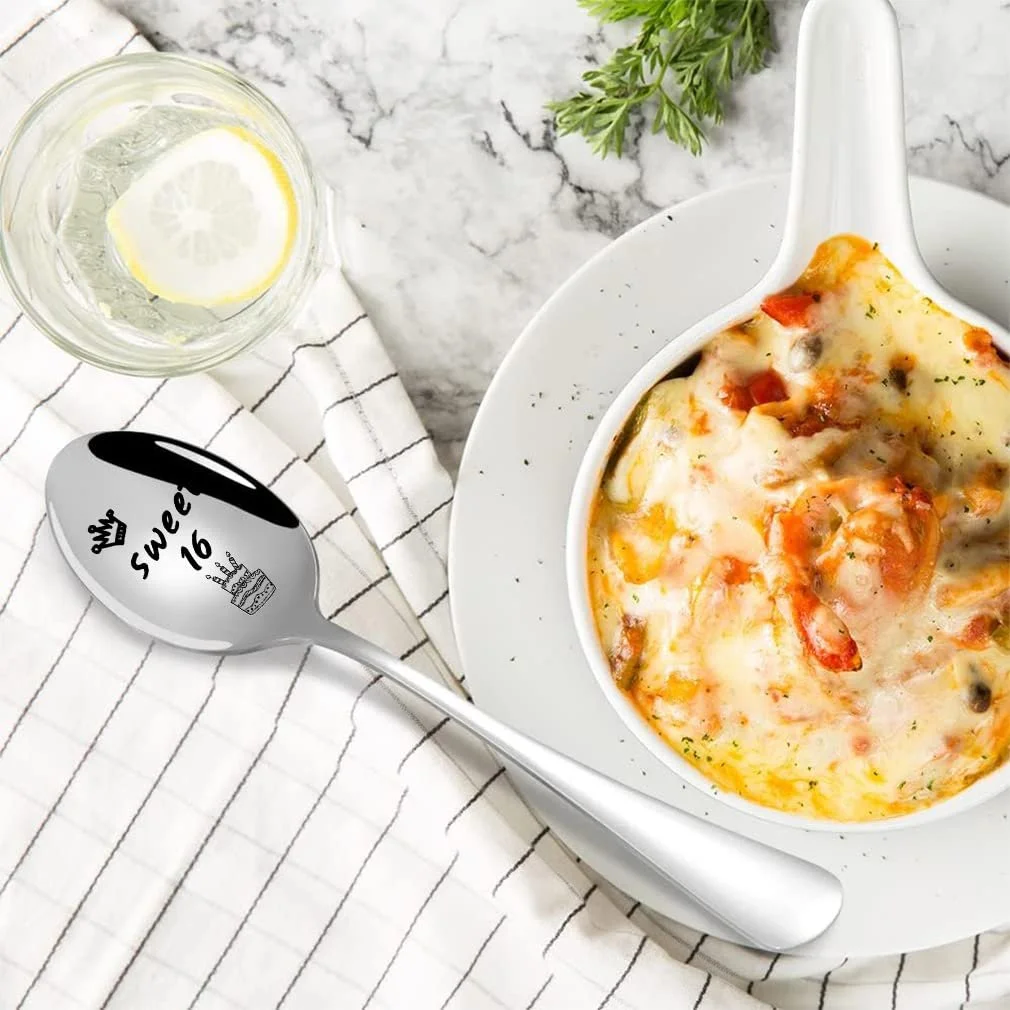 Ложка з гравіюванням на 16-річчя Модель "Sweet 16" Сріблястий, фото №5 Ложка з гравіюванням на 16-річчя Модель "Sweet 16" Сріблястий, фото №5