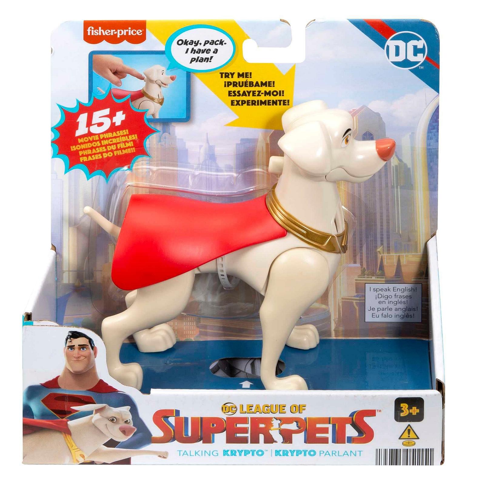 Фигурка Fisher-Price DC Super Pets Крипто, 15 см, подвижная игрушка для детей дошкольного возраста от 3 лет, фото №3