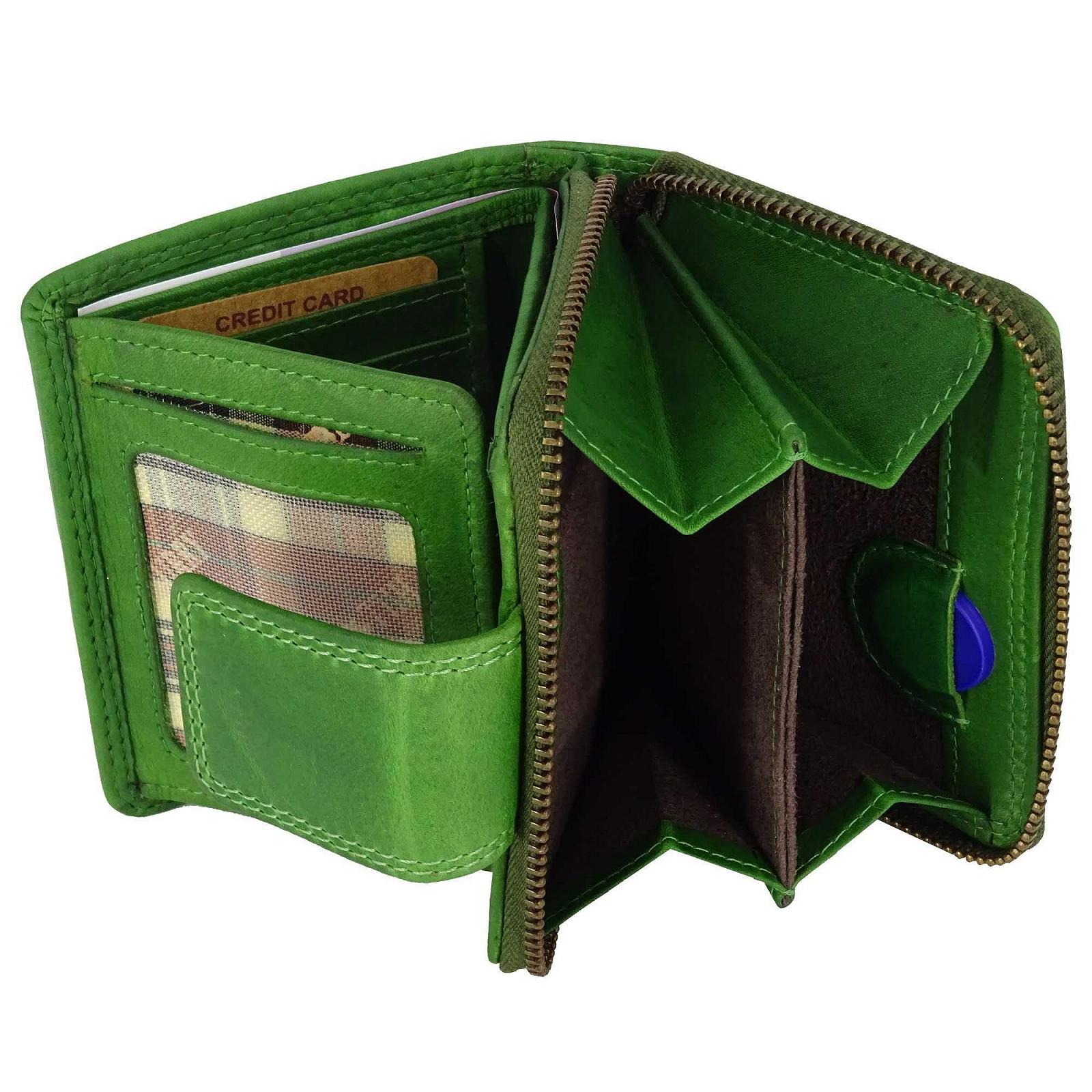 Гаманець Hill Burry з RFID захистом Шкіряний Жіночий Довгий Зелений, фото №6