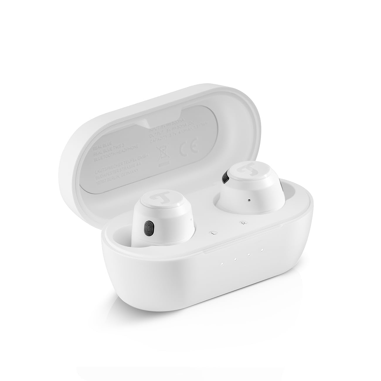 Навушники Teufel Real Blue TWS 3 In-Ear Bluetooth з шумозаглушенням ANC, 37 годин автономної роботи, бездротова зарядка, IPX4, сенсорне управління, 6 мікрофонів для ідеальних дзвінків - білі, фото №3