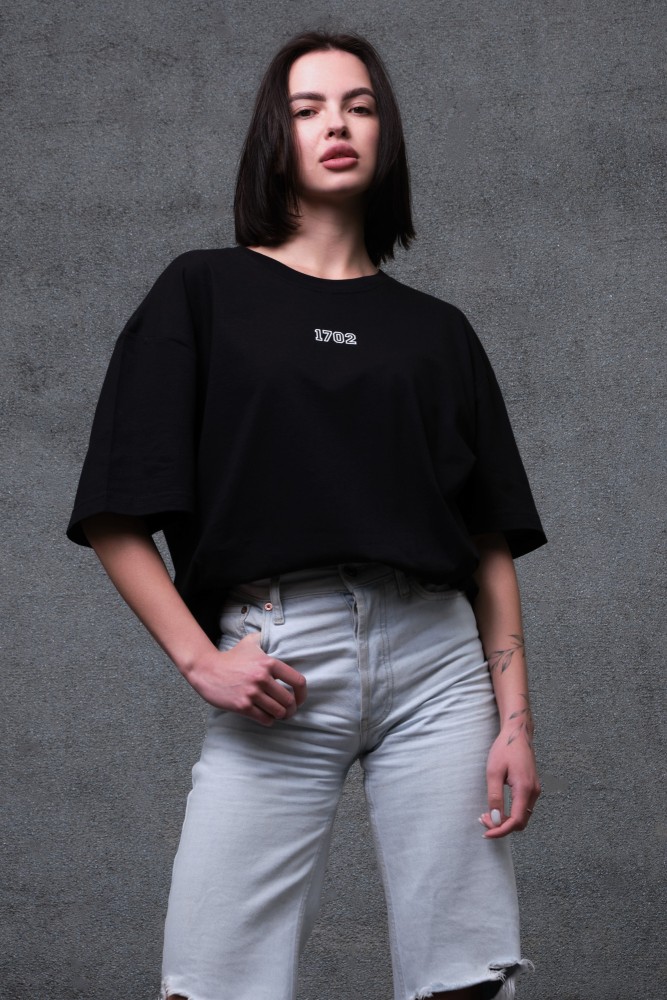 Оверсайз футболка з принтом Without century black, фото №5