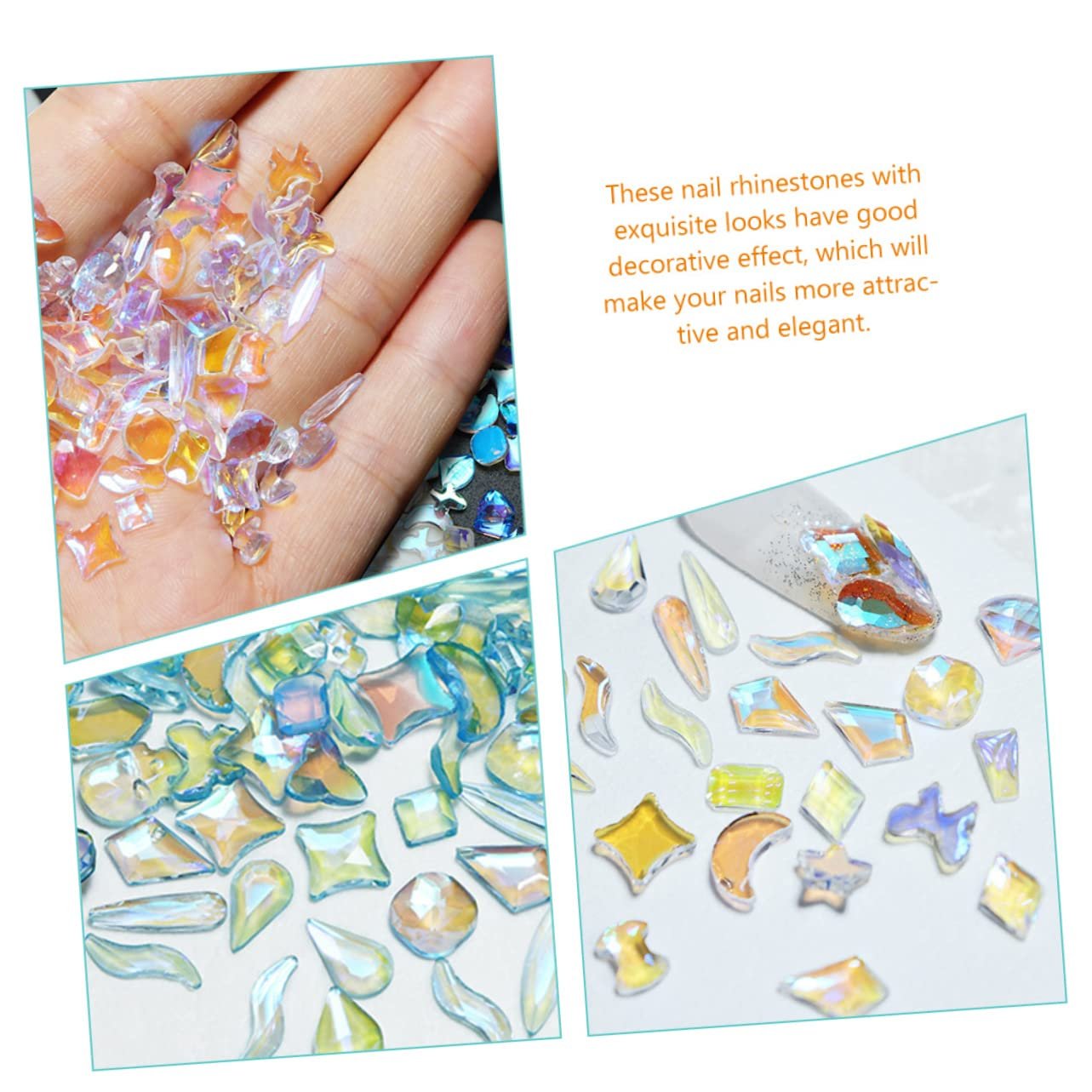 Наклейки Healeved из смолы для маникюра, украшения для ногтей, драгоценные камни для скрапбукинга, ювелирные изделия, кристаллы для ногтей Flatback, аксессуары-шармы для ногтей, Aurora Light Decorate, фото №8