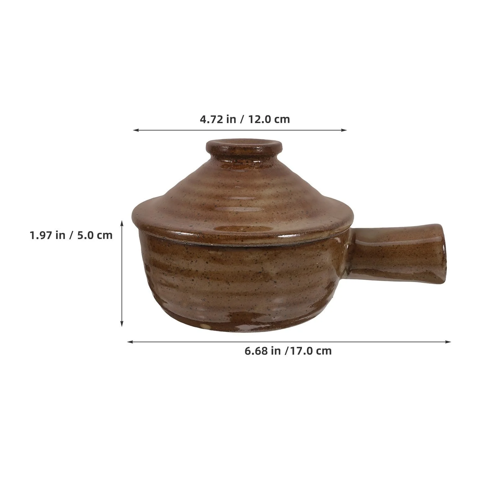 Каструля Healifty глиняна з кришкою та ручкою набір із 2 шт. 6.68 x 4.72 x 1.97 дюйма, фото №2