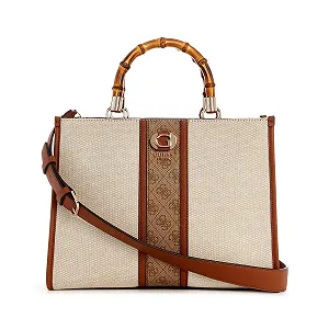 Сумка GUESS Kerima Bamboo 2 Compartment Tote Natural/Latte Logo - Фото 1