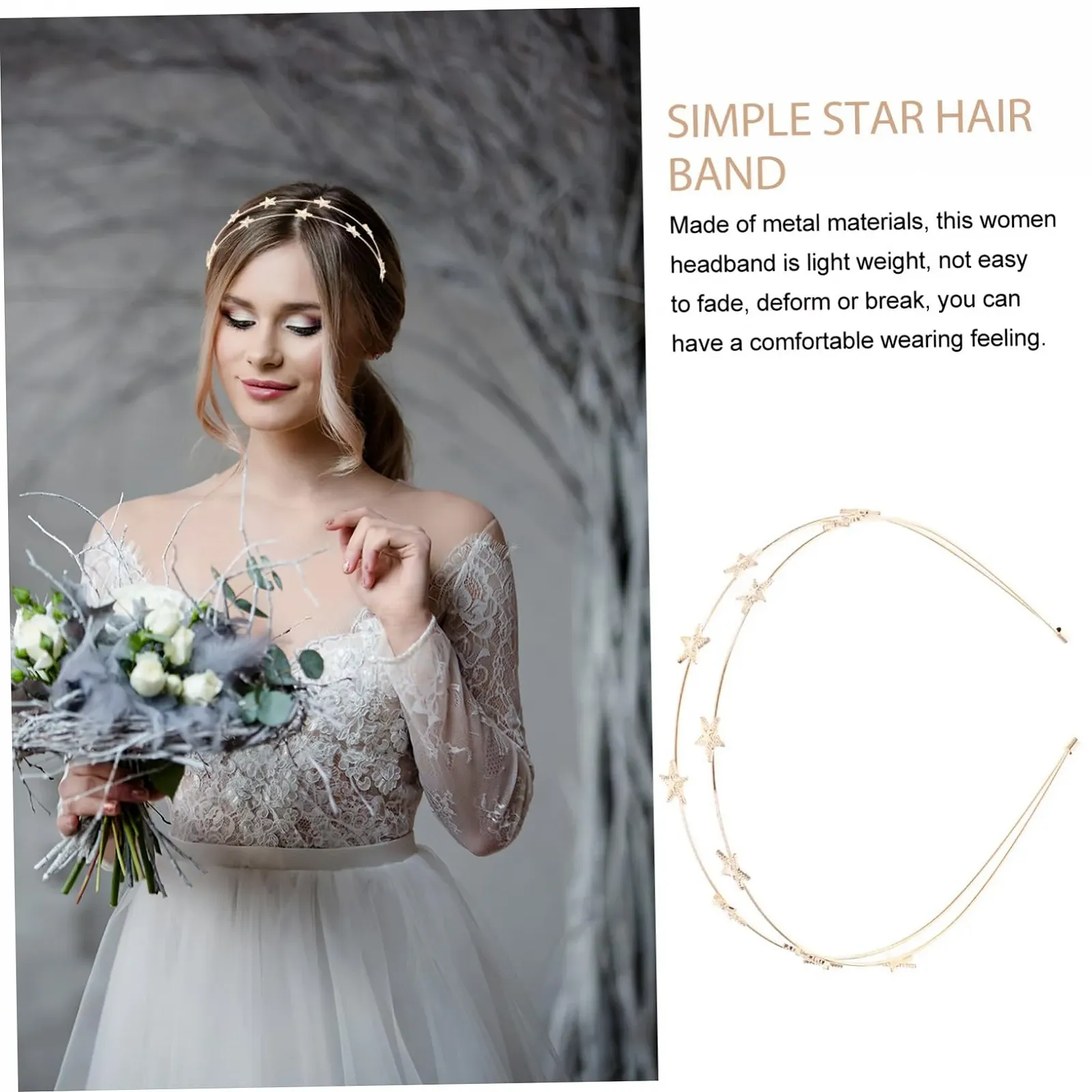 Обруч Abaodam для волосся для дівчат, зірка, німб, корона, сріблястий, 2 шт, фото №7 Обруч Abaodam для волосся для дівчат, зірка, німб, корона, сріблястий, 2 шт, фото №7