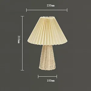 Настільна лампа Pleated Lamp Міні з ротанговою основою Вінтажна Плісована synthetic.ua - Фото 1