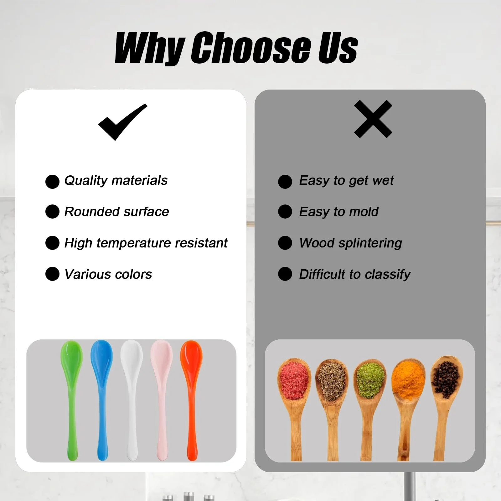 Ложки Пластикові різнокольорові ложки, 50 шт, фото №5