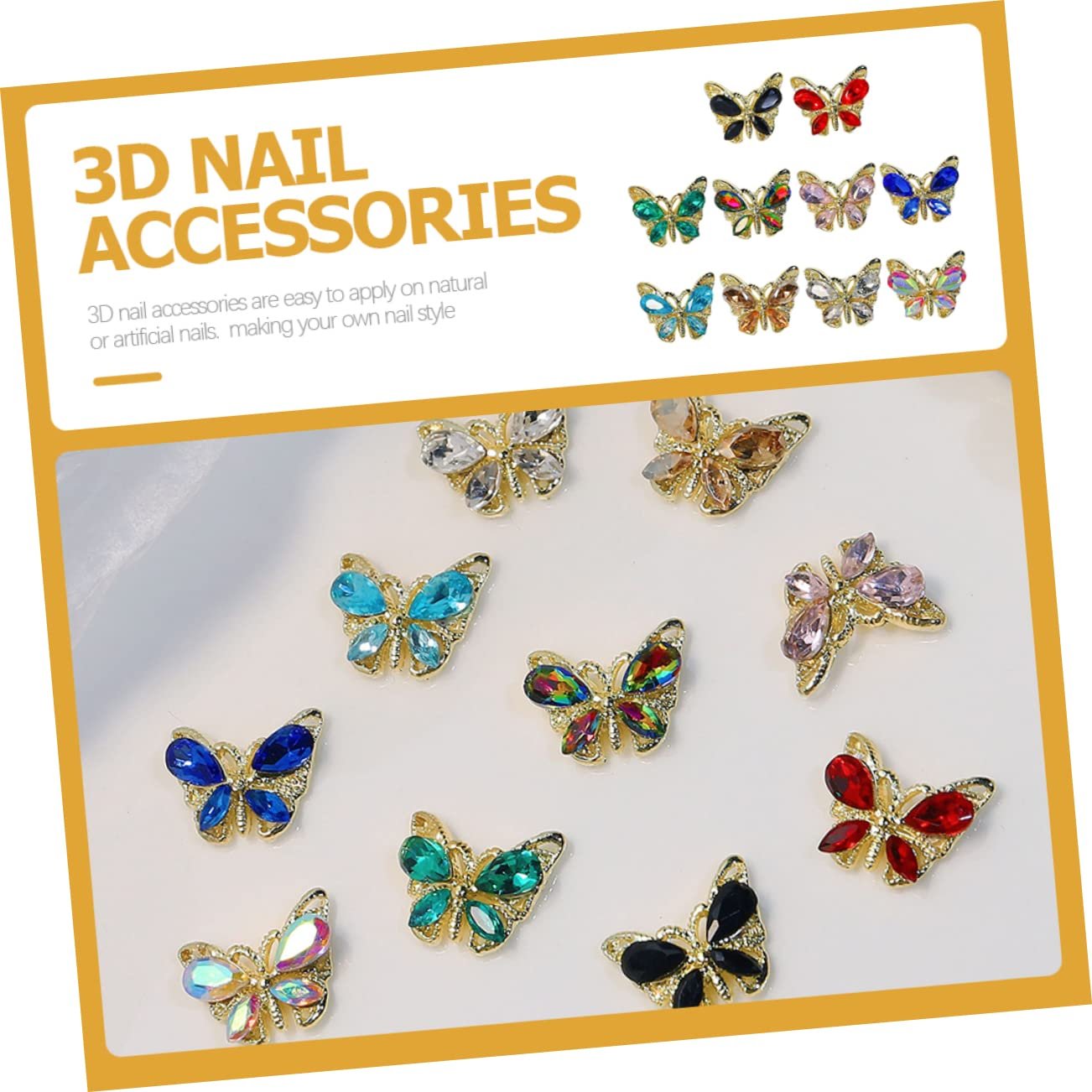 Блискуча метелик Підвіска для нігтів Аксесуари, фото №3