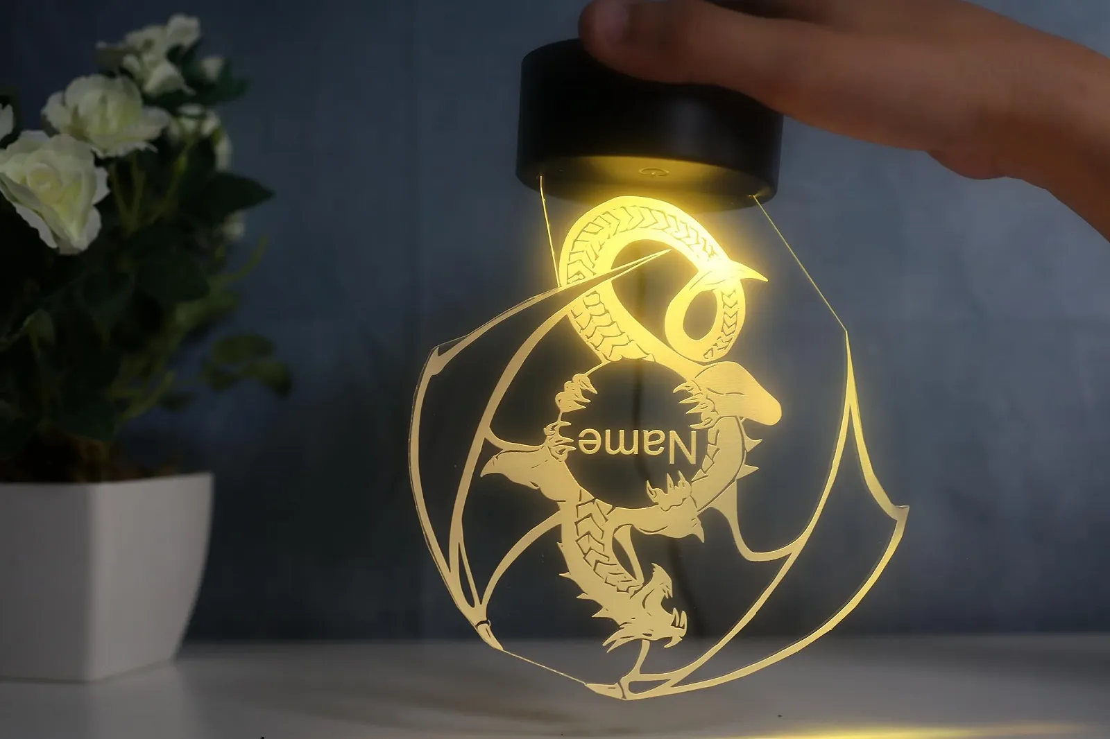 Настольная лампа Personalised Dragon LED Диммируемая, фото №3