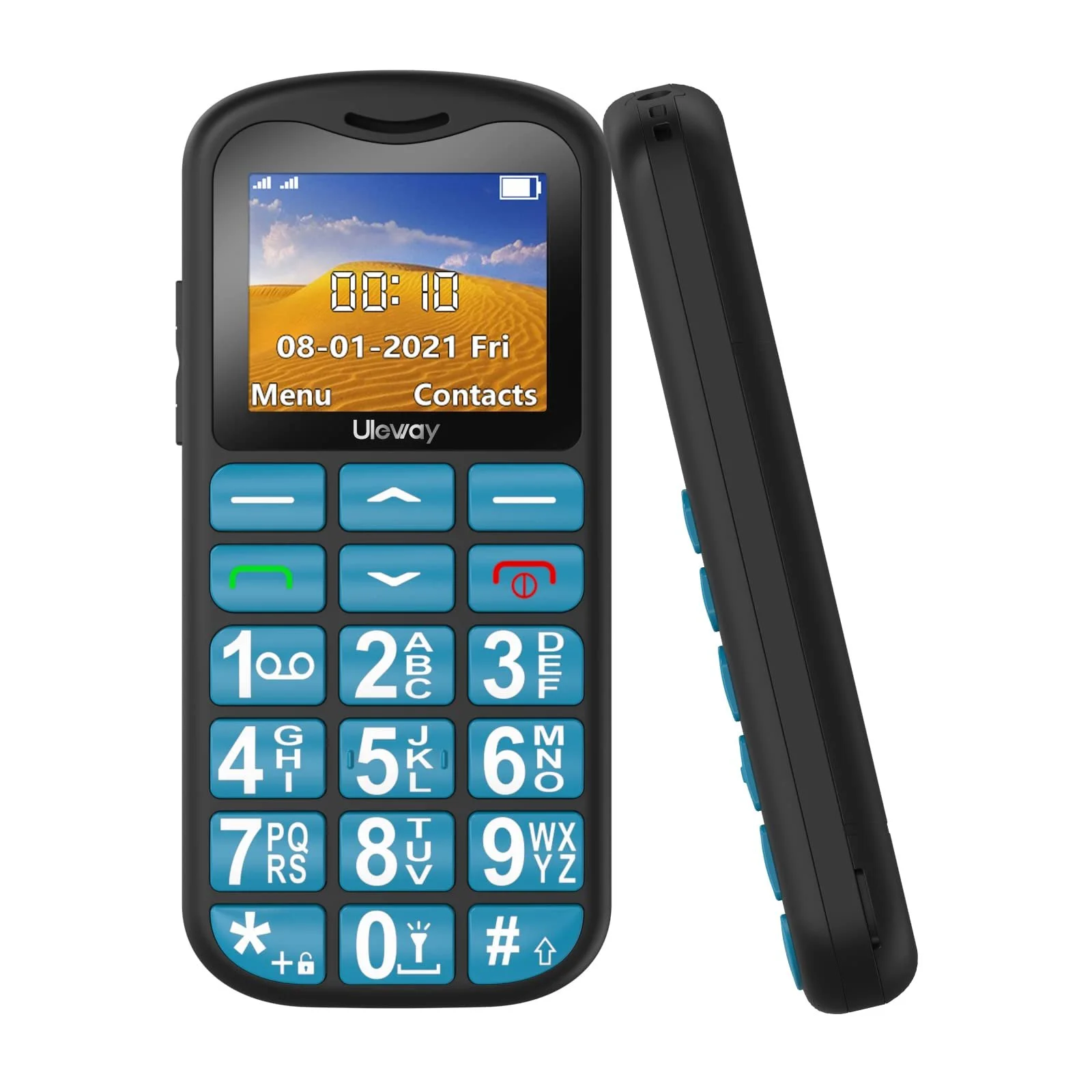 Телефон Кнопочный Uleway Для пожилых людей Dual SIM Синий, фото №2