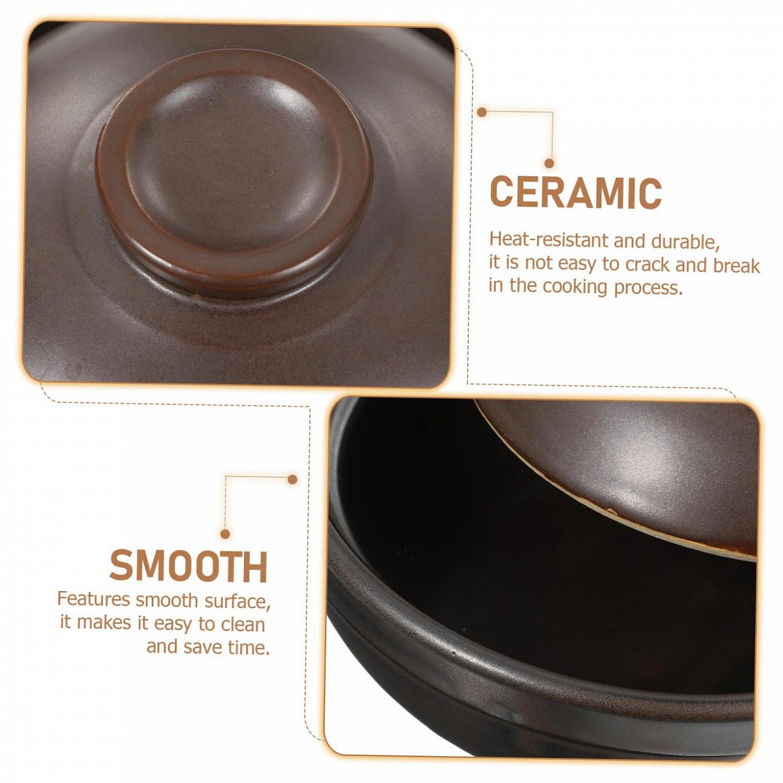 Ківш для супу та рису керамічний з кришкою та однією ручкою для тушкування, фото №9