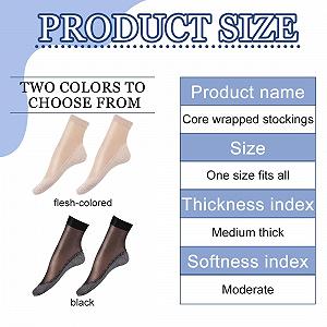 Носки нейлоновые женские, 4 пары Прозрачные гольфы и носки с хлопковой стелькой против скольжения synthetic.ua - Фото 1