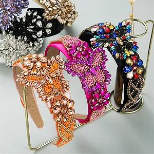 Обруч Baroque Кристали для волосся Жіночий Стрази Аксесуари для волосся Фіолетовий synthetic.ua - Фото 1