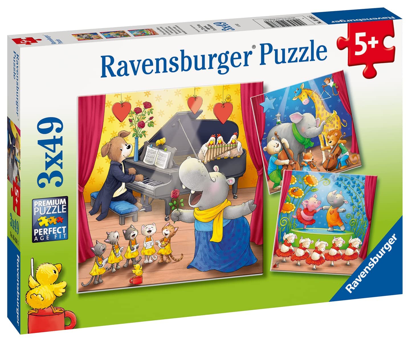 Детский пазл Ravensburger Animals on Stage 3 x 49 элементов для детей от 5 лет, фото №4