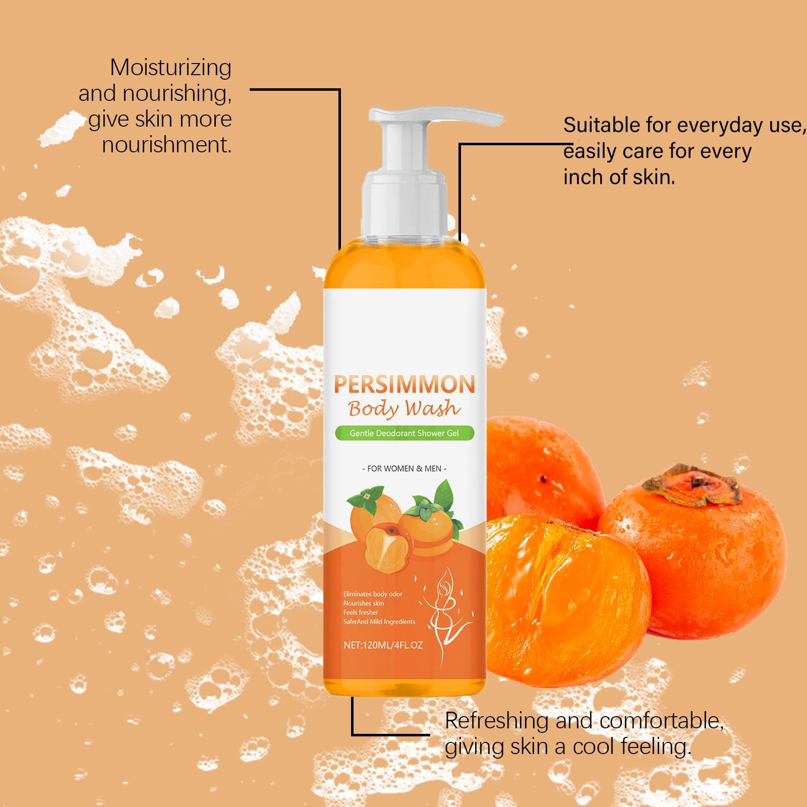 Гель для душу Persimmon Control Body Odours з екстрактом хурми 2 шт., фото №4