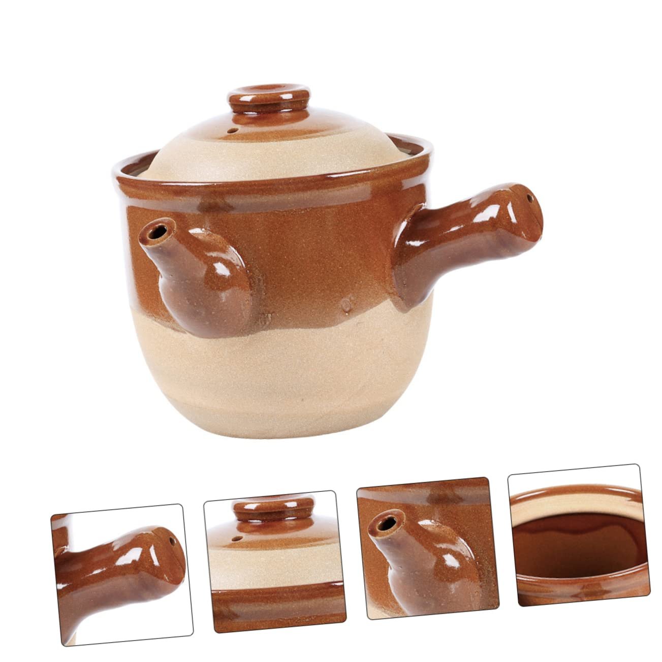 Керамічний Ківш SOIMISS для приготування ліків термостійкий середній з кришкою, фото №4