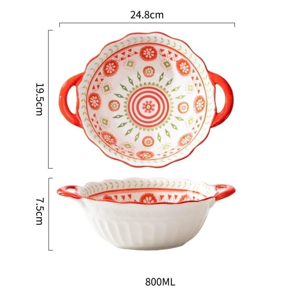 Форма для запекания керамическая для лазаньи 800 мл с двумя ручками, фото №2