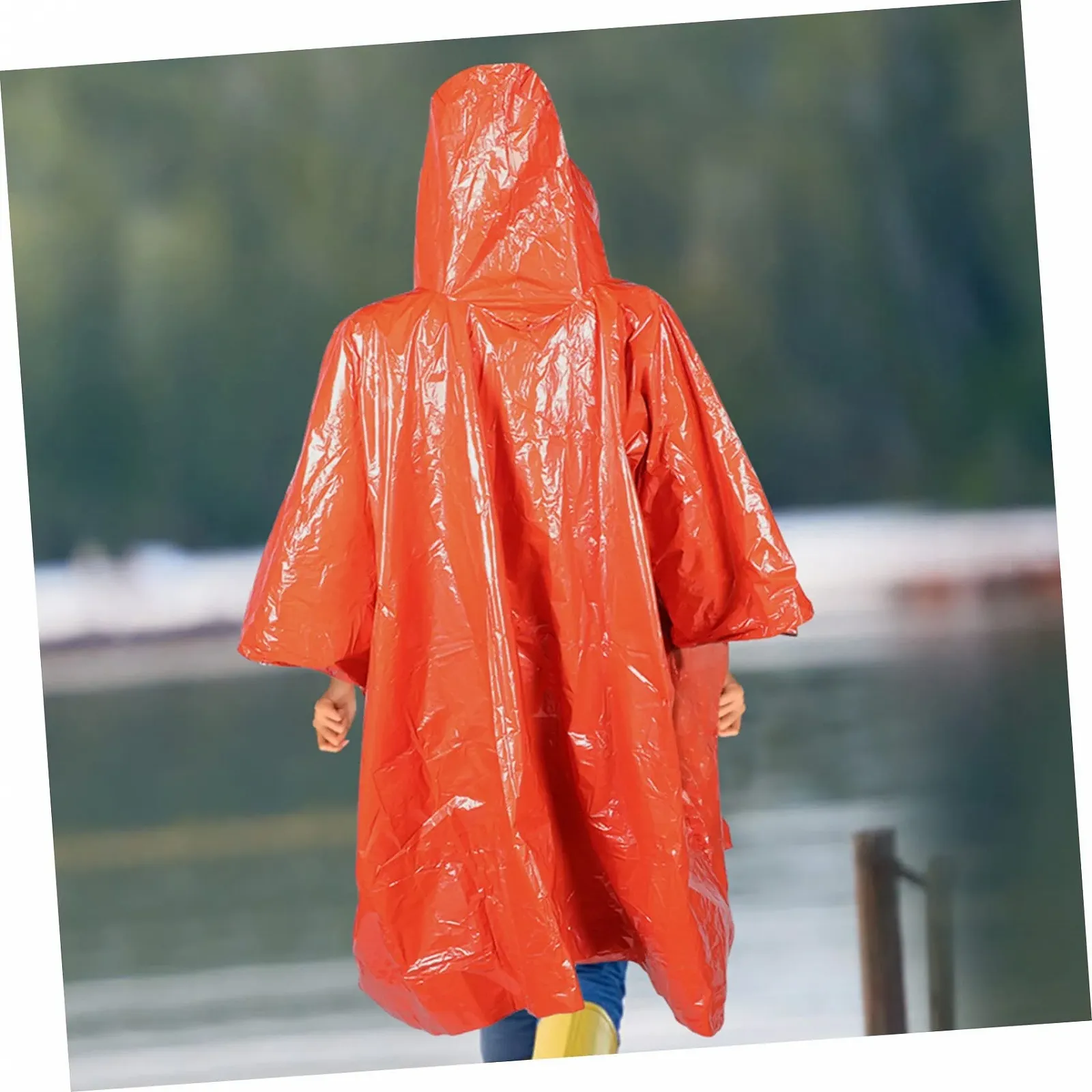 Пончо DIKACA, 4 шт., ізольований, аварійний, для дорослих, для виживання на відкритому повітрі, одноразовий, фото №7