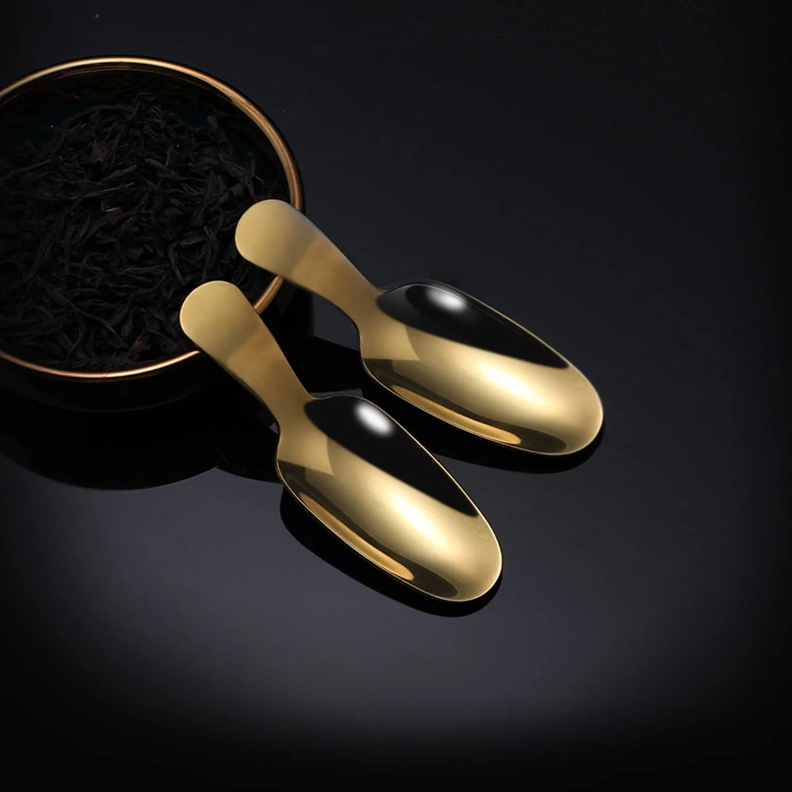 Набор из 4 золотых ложек из нержавеющей стали, мини-ложки для десерта, чайная ложка, кофейная ложка, золотая ложка для мороженого, мини-ложка для специй, кофейная лопатка для соли, сахара, специй, рождественские детские столовые приборы, фото №6