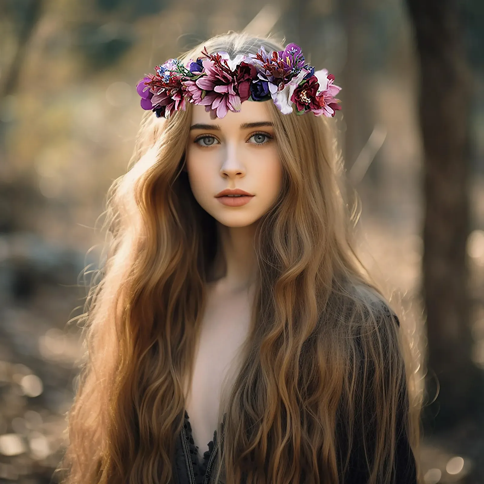 Вінок для волосся з квітів, фото №2